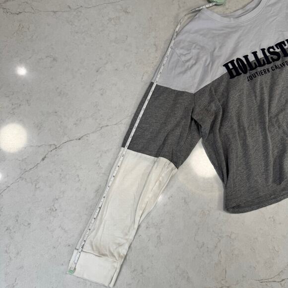 Hollister Colorblock Long Sleeve Tee Women’s Large Logo Y2K Inspired Streetwear - Picture 6 of 16